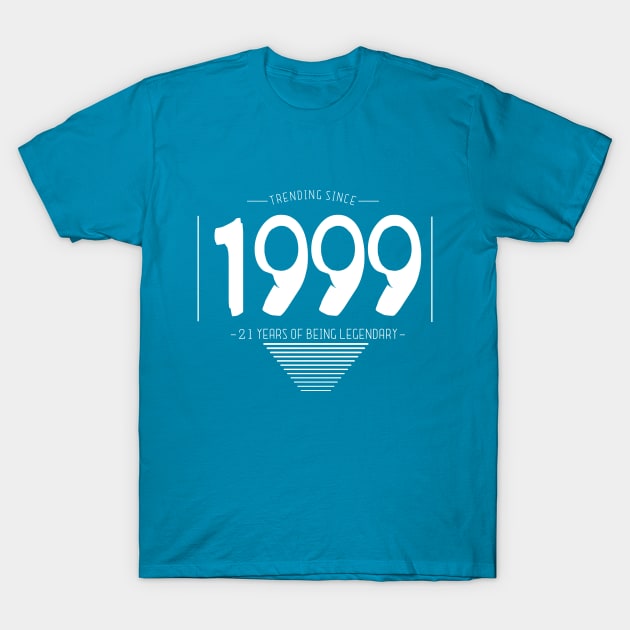 21st Birthday T-Shirt - Vintage 1999 T-Shirt by Reshartinc